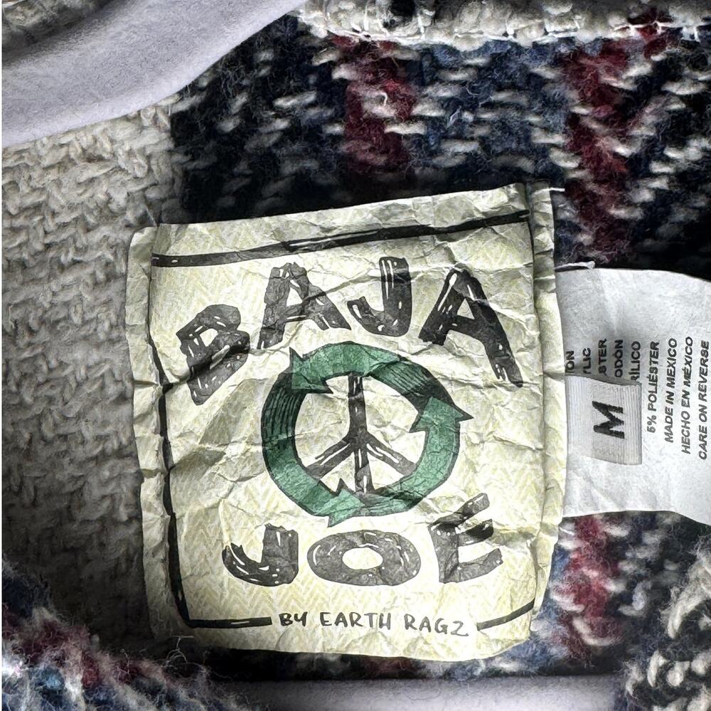 Baja Joe multicolored knitted hooded long sleeve sweater Size Medium - Picture 6 of 12